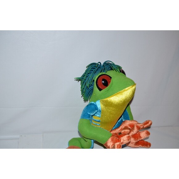 Zibbies Frog Stuffed Animal RARE Rubber crazy Hair Plush Toy Sensory - Picture 2 of 9